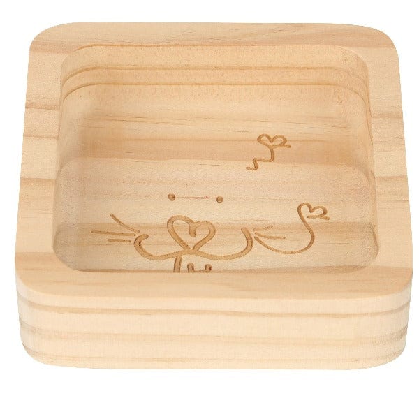 Square Moss Hollow Bowls for Pets - Ideal Feeding Containers