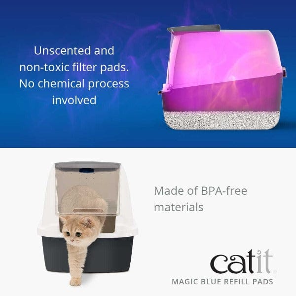 Catit Magic Blue Refill Filter Pads for Safe and Odor-Free Cat Litter Boxes