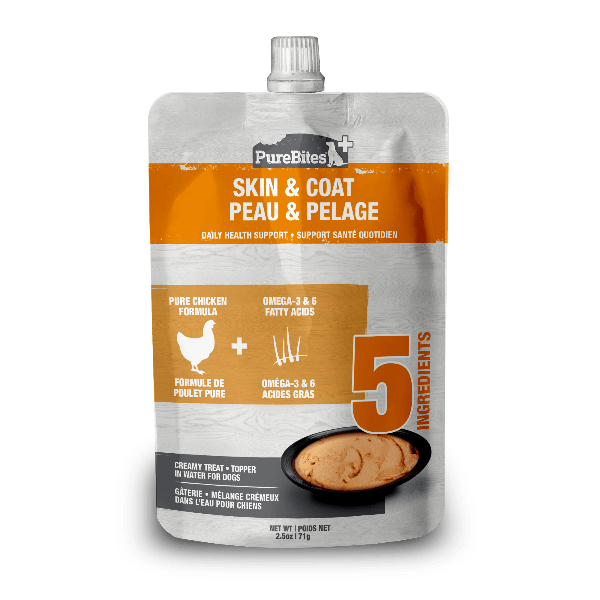 PureBites+ Squeezable Dog Treats for Skin & Coat Health