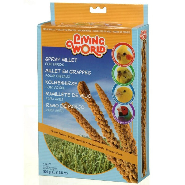 Living World Natural Spray Millet Treat for Companion Birds