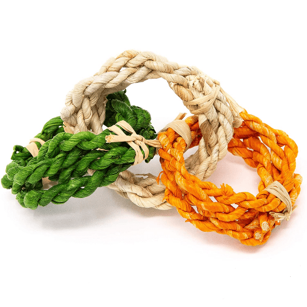 Moss Hollow Colorful Twisty Rings for Small Pets' Dental Care