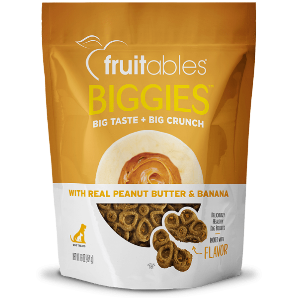 Fruitables Biggies: Crunchy Peanut Butter & Banana Dog Treats