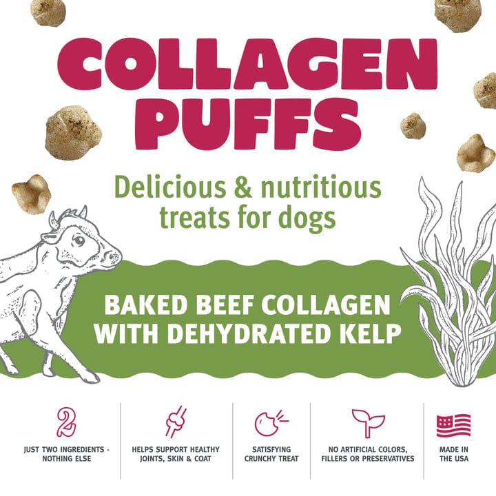 Healthy Icelandic Kelp & USA Beef Collagen Puffs for Small Dogs