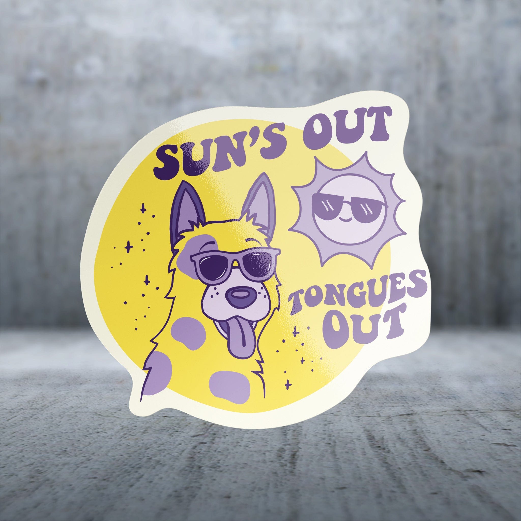 Matte Finish Dog Sayings Sticker Pack - When Sun's Out, Tongues Out