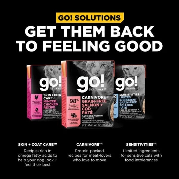 Go! Solutions Grain-Free Salmon & Cod Pate Wet Cat Food - Premium for Healthy Cats