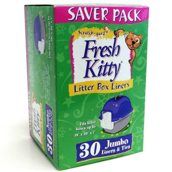 Fresh Kitty Jumbo Litter Box Liners with Ties - 30 Count Pack