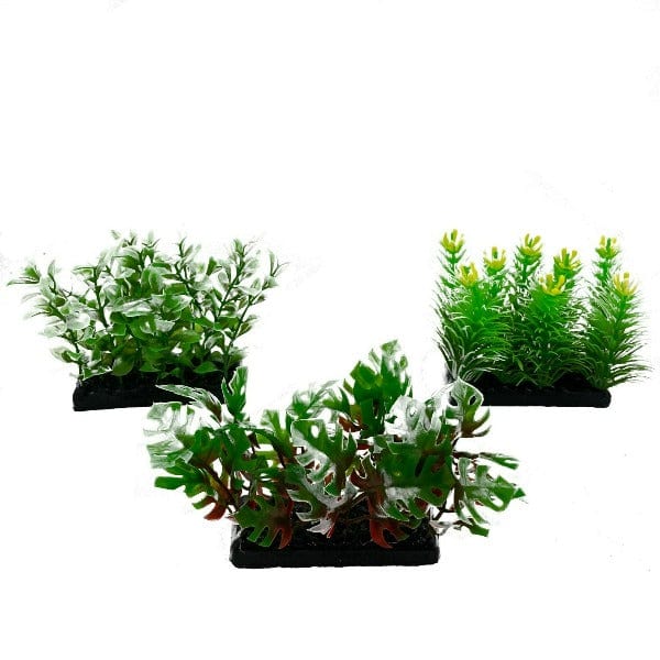 3-Pack Set of Realistic Aquarium Fish Gear Foreground Plants with Approx 4-Inch Height