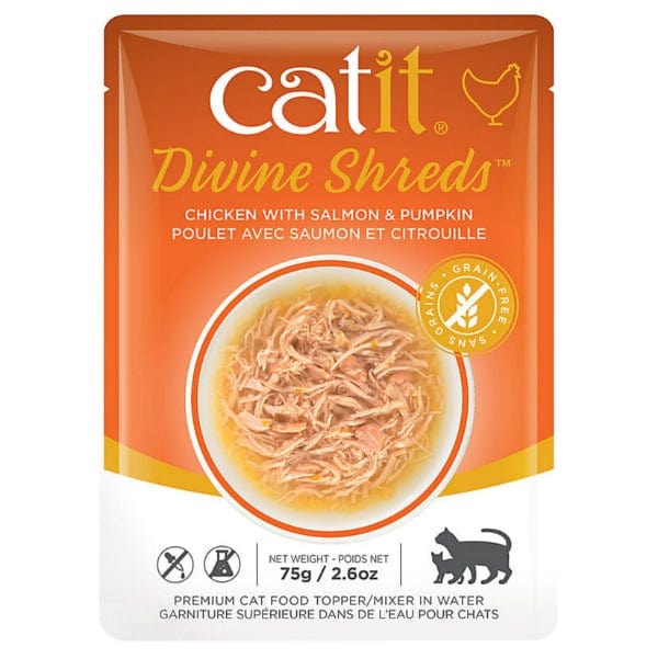Catit Delectable Chicken, Salmon & Pumpkin Shreds Cat Food Topper