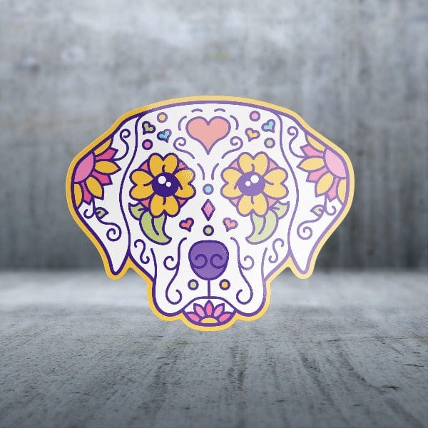 Large Sugar Skull Dog Sticker Pack with Matte Finish