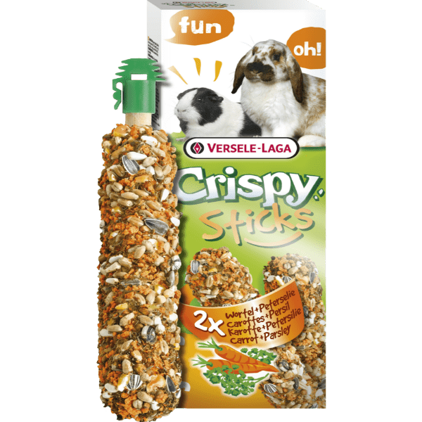Versele-Laga Oven-Baked Crispy Snack Sticks for Pet Rabbits and Guinea Pigs with Carrot and Parsley Flavor