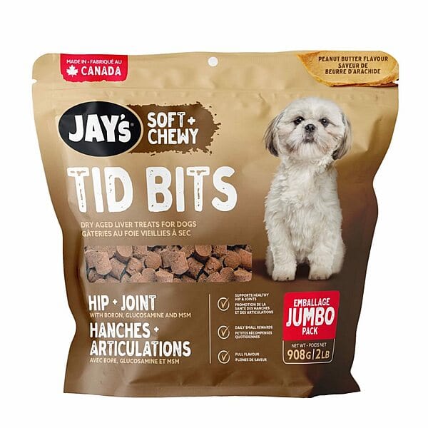 Jay's Premium Soft and Chewy Peanut Butter Flavored Dog Treats for Hip & Joint Health