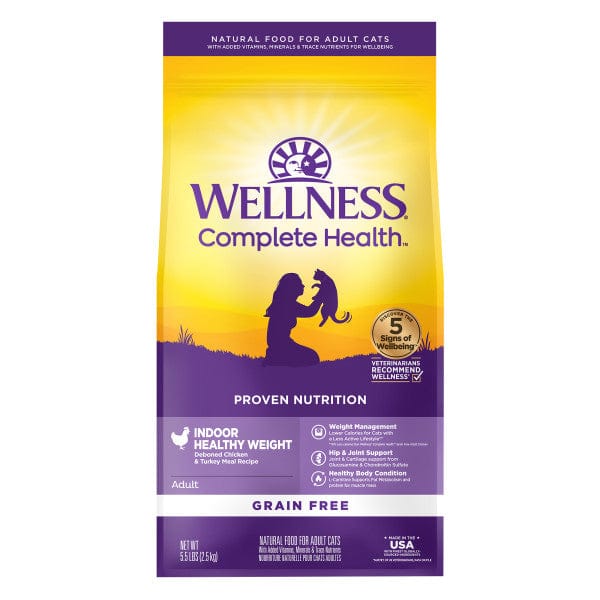 Wellness Complete Health Indoor Cat Grain - Free Dry Cat Food for Healthy Weight Management