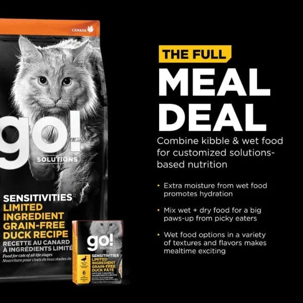 Go! Solutions Grain-Free Limited Ingredient Dry Cat Food with Duck Recipe