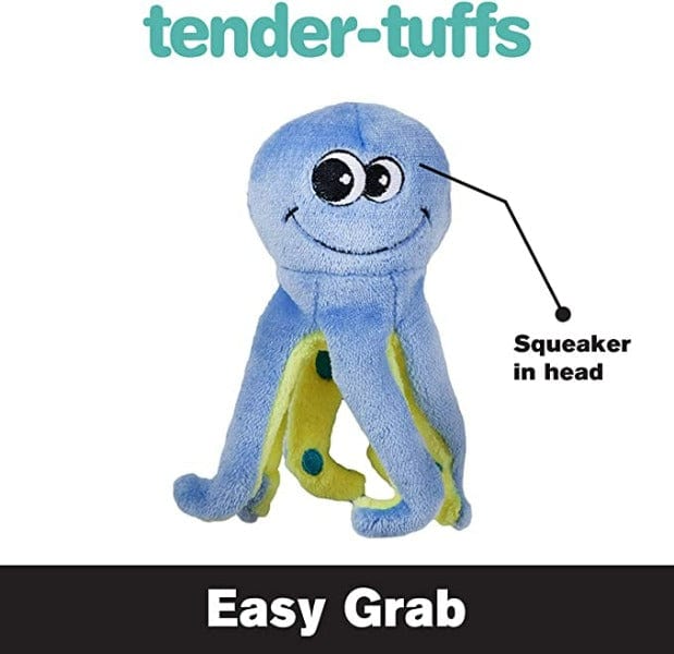Tender-tuffs Interactive Easy-to-Grab Curly Octopus Plush Toy for Dogs