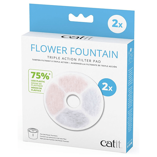 Catit Flower Fountain Triple Function Filter Pads for Enhanced Pet Water Quality