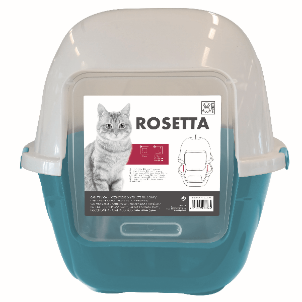 M-PETS High - Quality Rosetta Hooded Cat Litter Box in Green or Teal