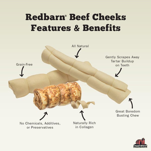 RedBarn All - Natural Lightweight Collagen - Rich Beef Cheek Roll for Dogs