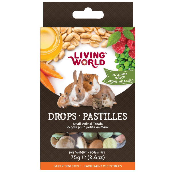Living World Small Animal Treats - Multi - Mix Flavour Drops for Rabbits, Guinea Pigs, Hamsters and Other Small Pets
