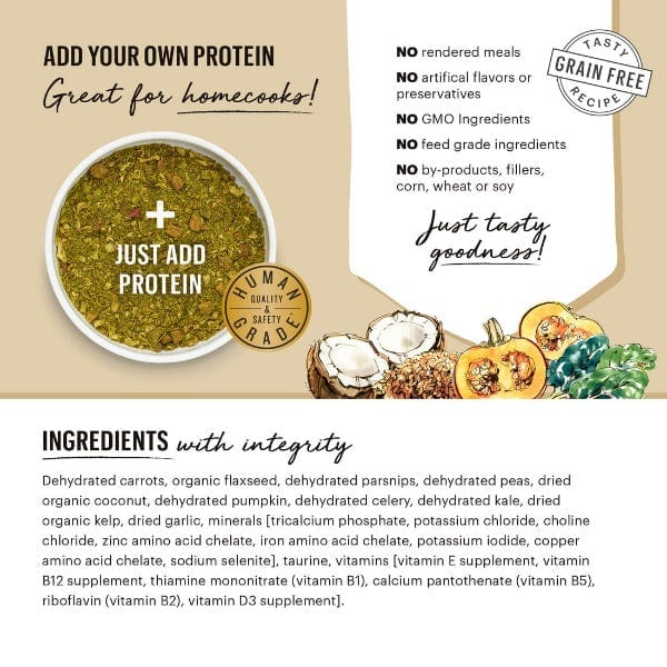 The Honest Kitchen Grain - Free Vegetable, Nut & Seed Dehydrated Base Mix Dog Food for All Adult Dog Breeds (Special Order Product)