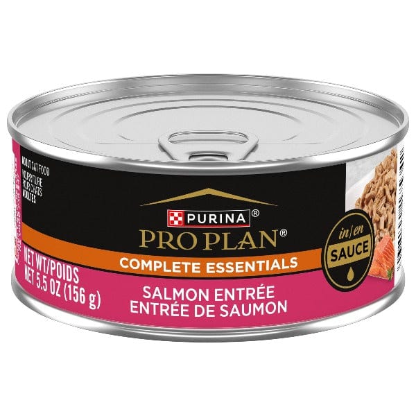 Purina Pro Plan Complete Essentials Premium Canned Adult Cat Food with Salmon Entrée in Sauce, 156g per Can