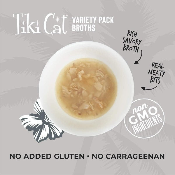 Tiki Cat Born Carnivore Variety Pack of Savory Broths as Cat Food Topper