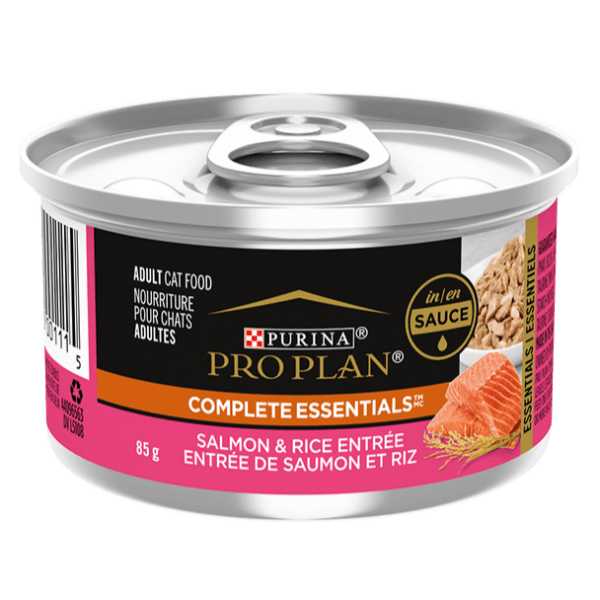 Purina Pro Plan 85g Canned Cat Food: Salmon & Rice Entrée in Gravy for Adults