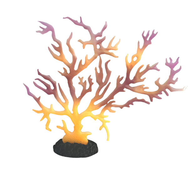 Fish Gear 14-Inch Orange Coral Glow Aquarium Decorative Plant