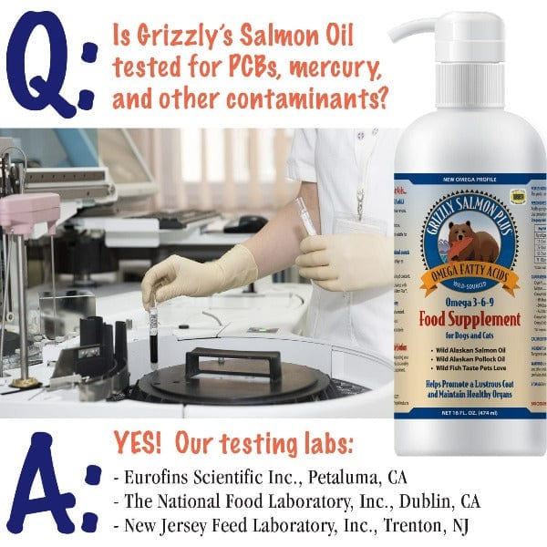 Grizzly Wild Alaskan Salmon Omega 3-6-9 Dog Food Supplement for Optimal Pet Health