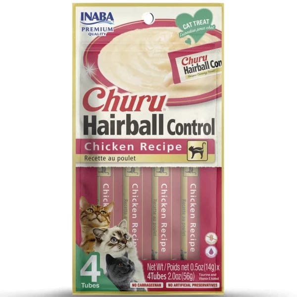 Inaba Churu Creamy Purée Cat Treat with Chicken Recipe for Hairball Control