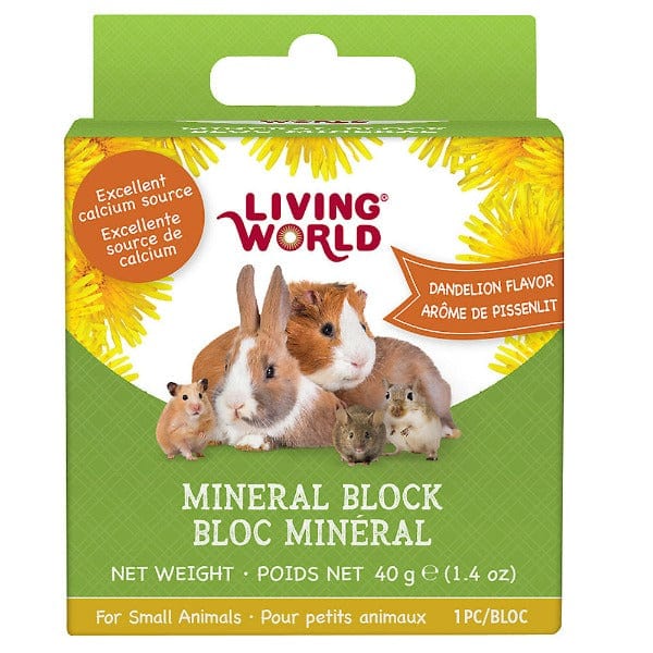 Living World 40g Dandelion - Flavored Mineral Block for Small Pets