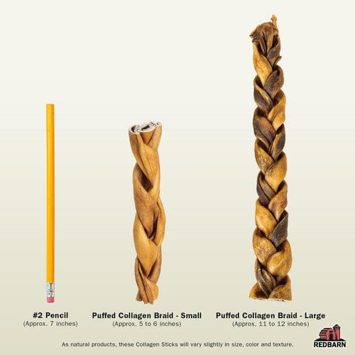 RedBarn Beef Collagen Puffed Braid Dog Chew Treat