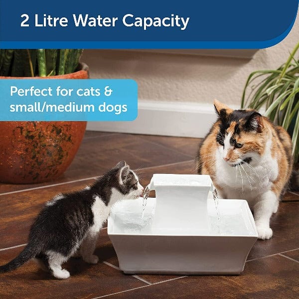 PetSafe Drinkwell Pagoda Ceramic Pet Water Fountain for Cats and Small to Medium Dogs