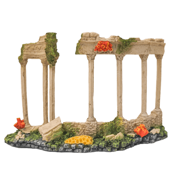 Fish Gear Decorative Sunken Ruins Ornament for Aquariums and Reptile Terrariums