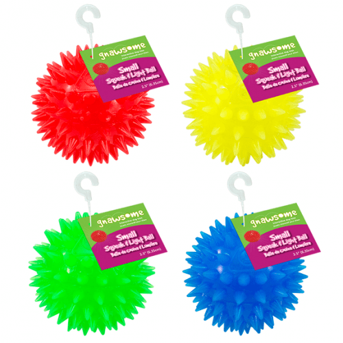 Gnawsome Small Interactive Squeaking and Flashing Light Ball for Canine Play