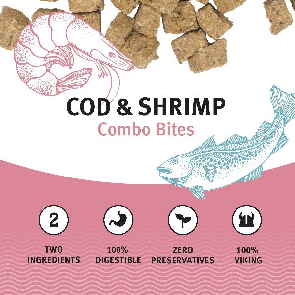Icelandic Cod and Shrimp Combination Bites - Premium Fish Dog Treats (Special Order Required)