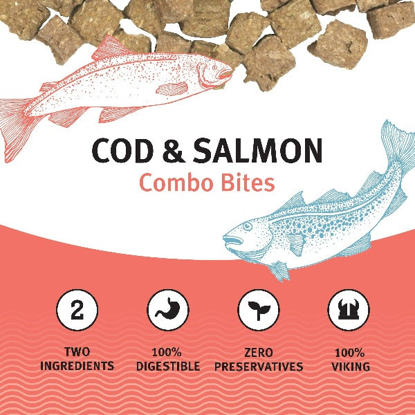 100% Pure Icelandic Cod & Salmon Combo Bites - Ideal Dog Treats