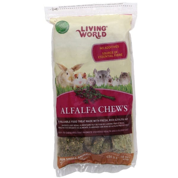 Living World 100% Natural Alfalfa Chews - Ideal Treat for Small Animals
