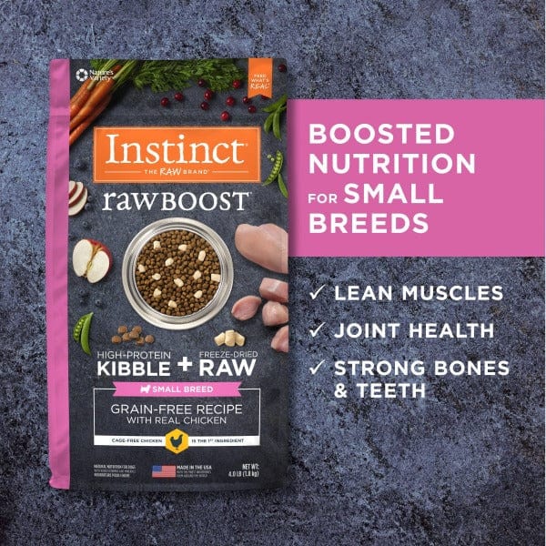 Instinct Raw Boost Grain - Free Dry Dog Food for Small Breeds, Real Chicken Recipe, 4 - Pound Package
