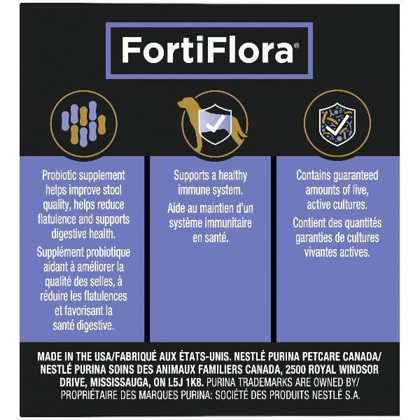 Purina Pro Plan Veterinary FortiFlora Powdered Probiotic Supplements for Dogs - Premium Digestive Health Support
