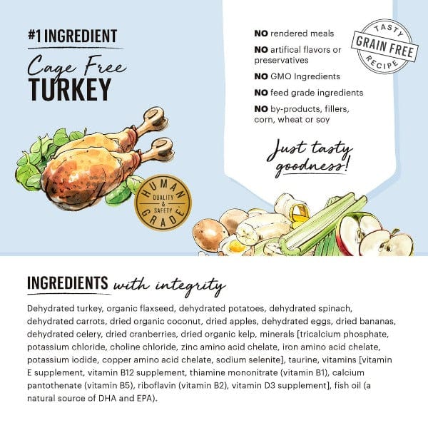 The Honest Kitchen Grain-Free Dehydrated Dog Food with Turkey Recipe, 10-Pound Bag