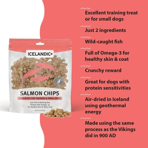 Icelandic Handmade Salmon Mini Fish Chips - Low - Calorie Dog Treats