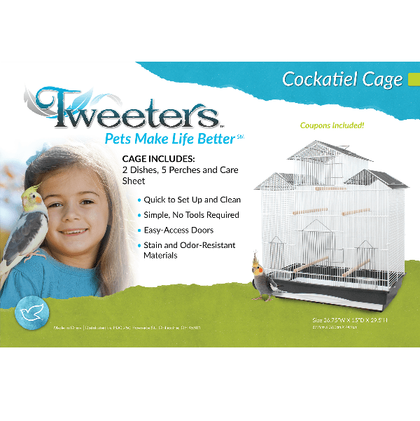 Easy - Setup and Clean Tweeters Cockatiel and Budgie Cage