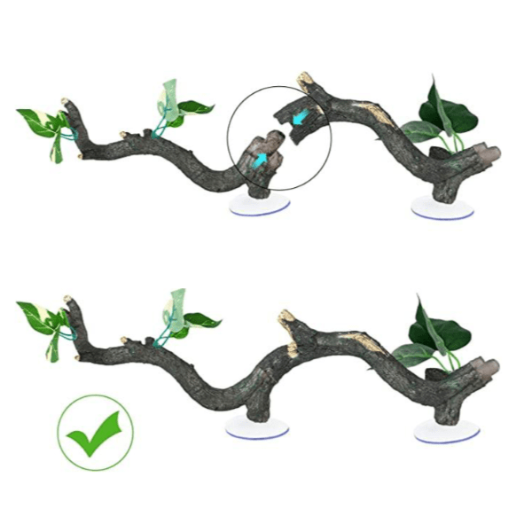 Reptizoo High - Quality 3 - Piece Connectable Resin Branches for Reptile Terrariums