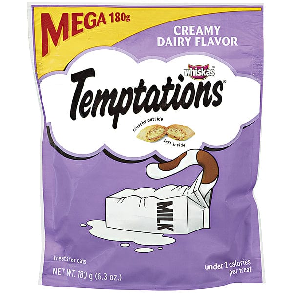 Temptations Creamy Dairy Delight Cat Treats, a 180g Pack of Irresistible Feline Snacks