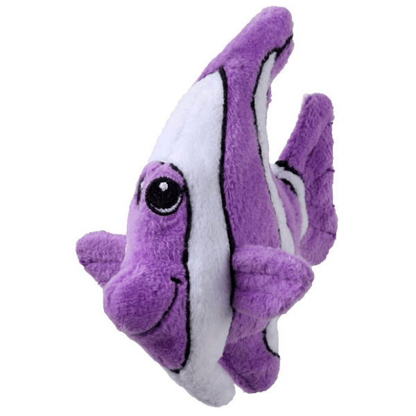 Tender-Tuffs Small-Sized Purple Angelfish Plush Interactive Dog Toy for Small Dogs