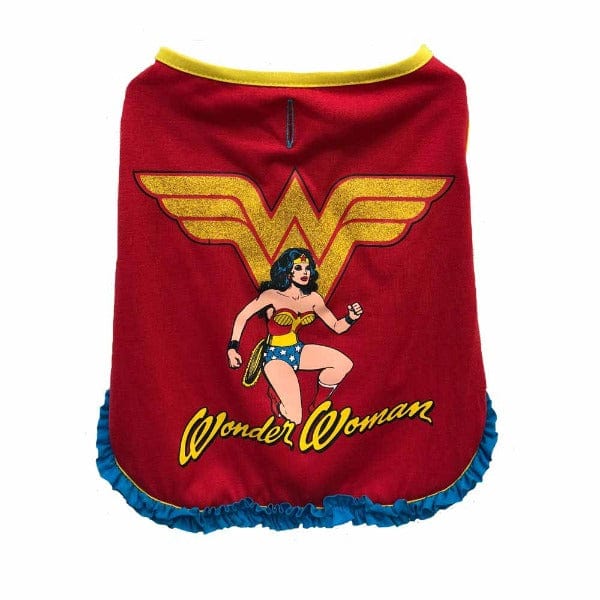 DC Comics Wonder Woman Ruffled Dog Top - Stylish and Comfortable