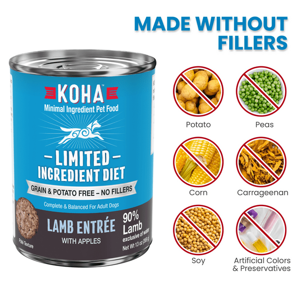 KOHA Limited Ingredient Diet Canned Lamb Entrée Dog Food for Sensitive Stomachs