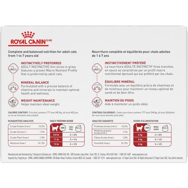 12-Pack Royal Canin Adult Instinctive Gravy Canned Cat Food with Thin Slices