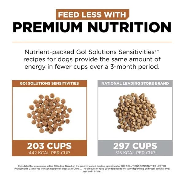 Go! Solutions Grain-Free Venison Dry Dog Food, 22lb for Sensitive Diets