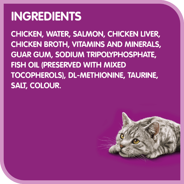 Whiskas Single - Serve Salmon Pâté Wet Cat Food for All Life Stages